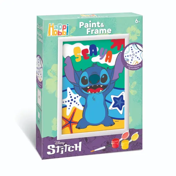 Set de pictura pe numere, Happi Hobbi, Picteaza si inrameaza, Stitch
