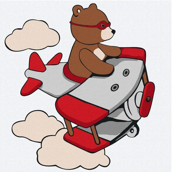 Set de pictură pe numere Ideyka - Pilot de urs, 25 х 25 cm