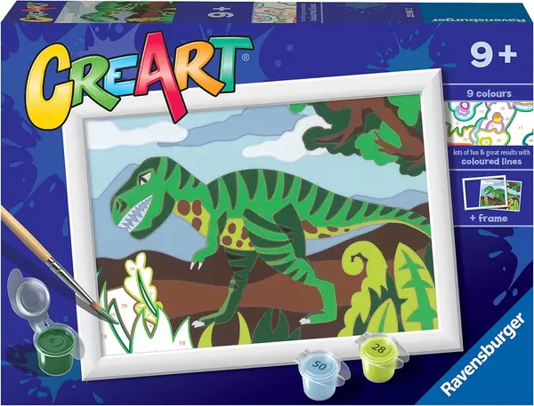 Set de pictură pe numere Ravensburger CreArt - Dinozaurul 2