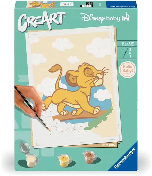 Set de pictură pe numere Ravensburger CreArt - Micul Simba (Regele Leu)