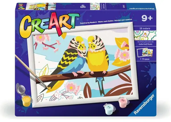 Set de pictură pe numere Ravensburger CreArt - Papagali frumoși