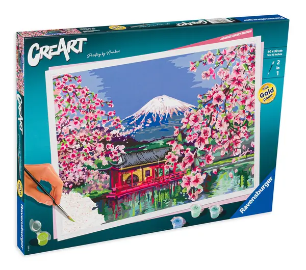 Set de pictură Ravensburger CreArt - Cires japonez înflorit