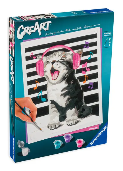 Set de pictură Ravensburger CreArt - Pisica cântătoare