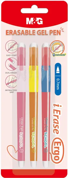 Set de pixuri cu gel ștergabile M&G iErase - 0.7 mm, 3 buc
