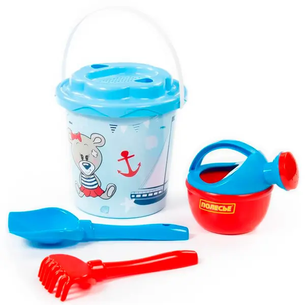 Set de plajă pentru copii Polesie Toys - Ursuleț, 5 piese, albastru