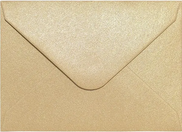 Set de plicuri poștale Galeria Papieru - 70 x 100 mm, auriu perlat, 10 bucăți