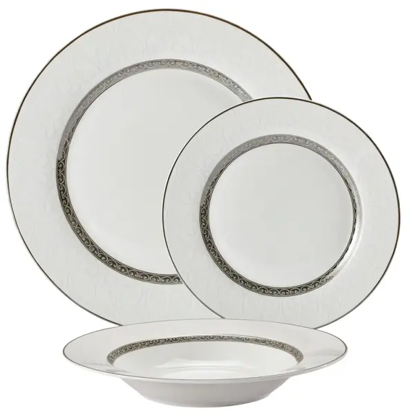 Set de porțelan pentru servit masa Morello - Elegant Silver, 18 piese