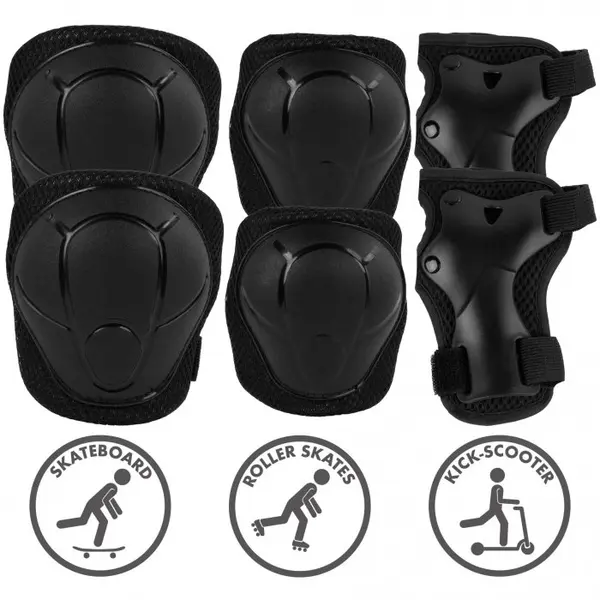 Set de protectie pentru copii Kidwell Trix Black cotiere si genunchiere, marimea M