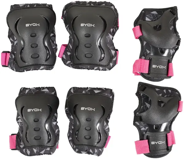 Set de protectii pentru copii Byox - Dazzle, Class A, pana la 25 kg, roz