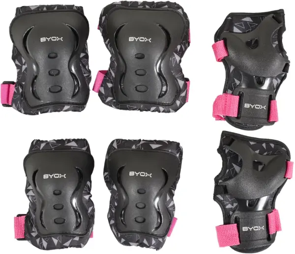 Set de protectori pentru copii Byox - Dazzle, class B, 25-50 kg, roz