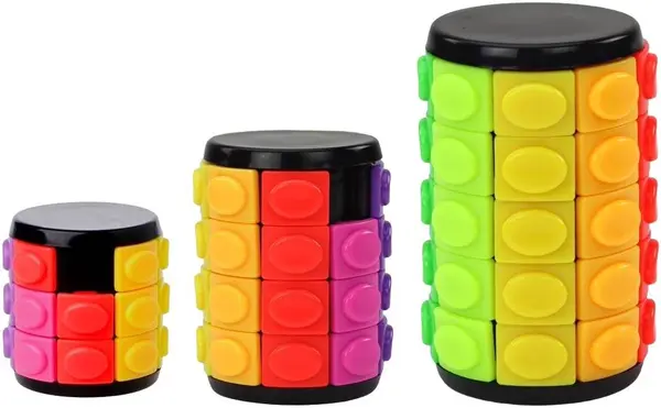 Set de puzzle-uri logice Lean Toys - Cilindru, 3 piese