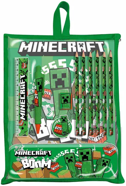 Set de rechizite școlare Kids Euroswan Minecraft - Bumber, 12 piese