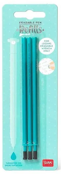 Set de reumplere pentru pixuri cu gel Legami - 3 buc, turcoaz