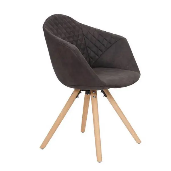 Set De Scaune Cu Brațe din lemn, textil, maro, negru