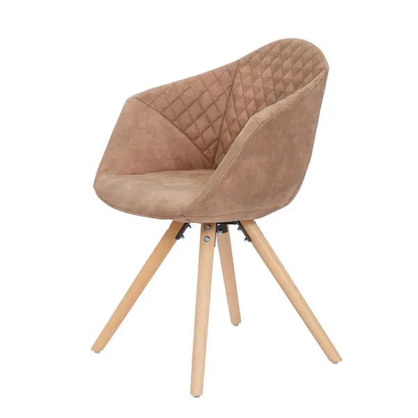 Set De Scaune din lemn, textil, maro