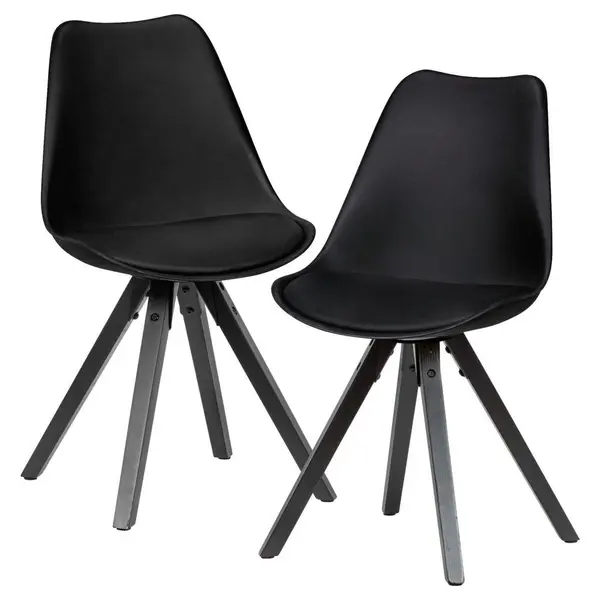Set De Scaune din plastic, textil, negru