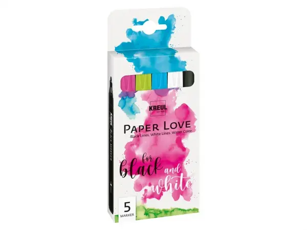 Set de scris pentru felicitari si lettering Markere Paper Love Kreul, 5 bucati set