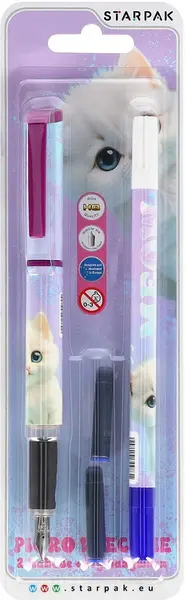 Set de scris Starpak Kitty – Stilou, rezerve și corector