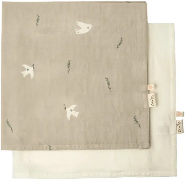 Set de scutece pentru bebeluși Cotton Hug - Păsări, 70 x 70 cm, 2 buc