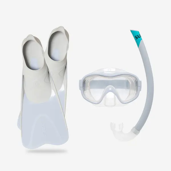 Set de snorkeling labe mască tub 100 Gri Copii