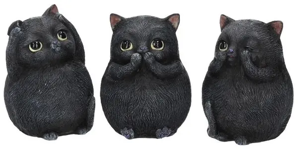 Set de statuete Nemesis Now Adult: Humor - Three Wise Fat Cats, 8 cm