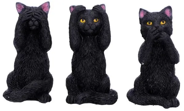 Set de statuete Nemesis Now Adult: Humor - Three Wise Felines, 8 cm