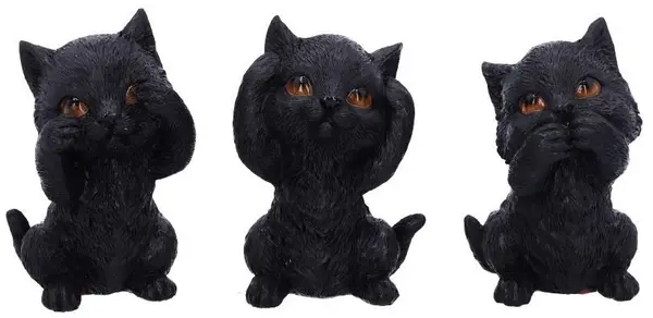 Set de statuete Nemesis Now Adult: Humor - Three Wise Kitties, 8 cm