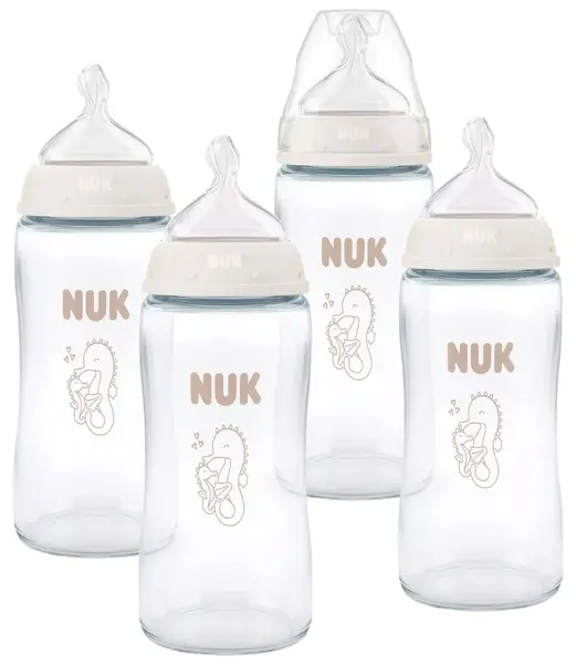 Set de sticle din sticlă NUK First Choice + - 4 piese, 240 ml, mărimea M