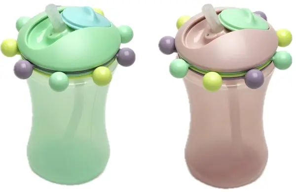 Set de sticle Melii - Roz și verde, 340 ml, 2 buc