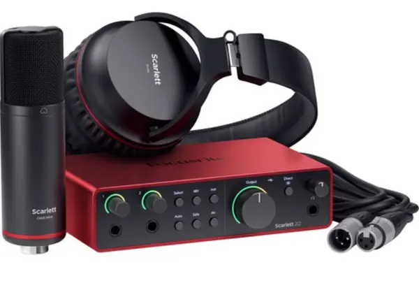 Set de studio Focusrite - Scarlett 2i2 Studio, 4th Gen, roşu/negru