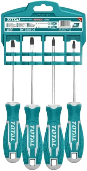 Set de șurubelnițe TOTAL - CrV, PH, SL, 4 bucăți
