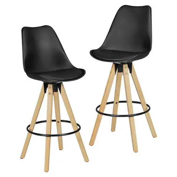 Set De Taburete De Bar, negru