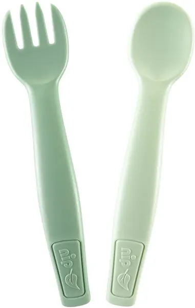 Set de tacâmuri NIP Eat Green - verde, 2 bucăți