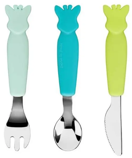 Set de tacamuri Sophie la Girafe - culoarea marii, 3 piese