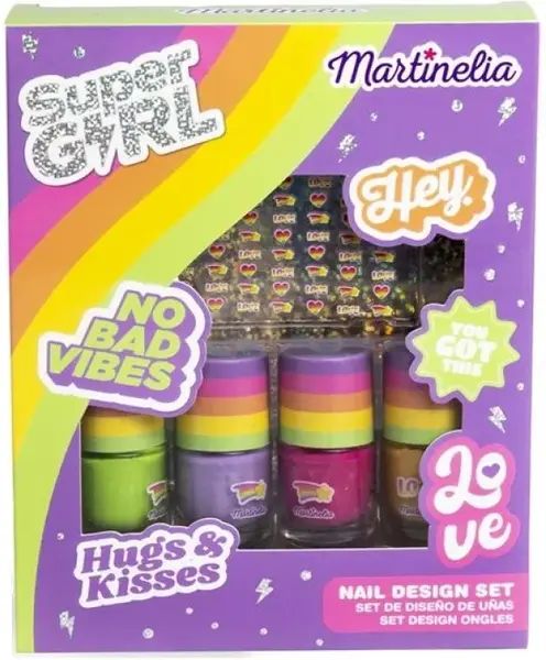 Set de unghii pentru copii Martinelia Supergirl - 5 piese