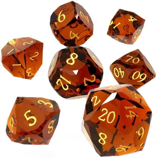 Set de zaruri GlassStaff - Glass RPG Dice Set, Emberion (7 buc.)