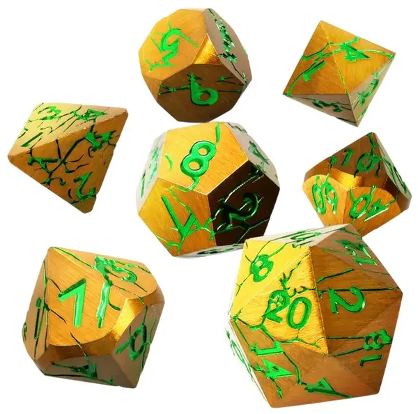 Set de zaruri GlassStaff - Metal RPG Dice Set, Gorgon Gaze (7 buc)