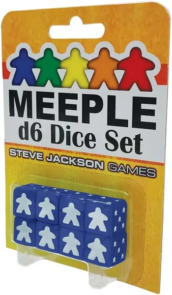 Set de zaruri Meeple D6 Dice Set Blue (8 buc..)