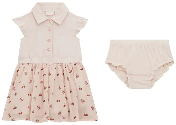 Set din 2 piese Guess - Rochie cu cireșe și chiloți, roz, 18 luni