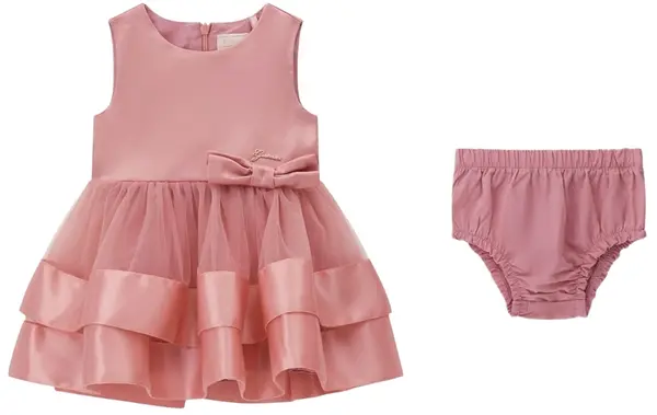 Set din 2 piese Guess - Rochie cu voal și chiloți, roz, 12 luni