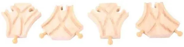 Set din lemn Bigjigs - Ramificare feroviara, 4 bucati