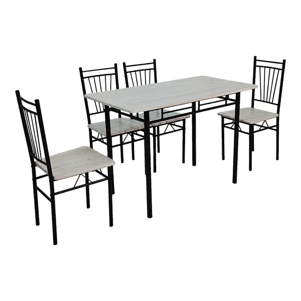 Set dining cu masă și 4 scaune Roza, și metal, Stejar, 120x65x75 cm
