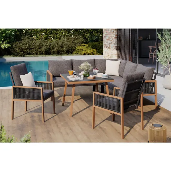 Set Dining Lounge 6 piese 202.5/202,5 cm