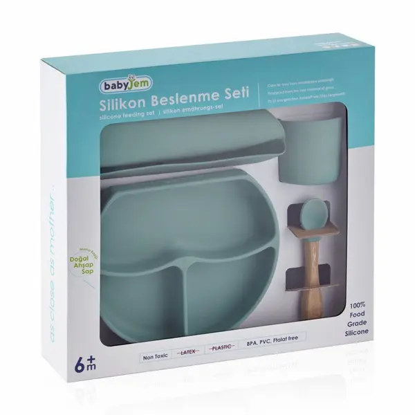 Set diversificare 4 piese din silicon BabyJem Latte