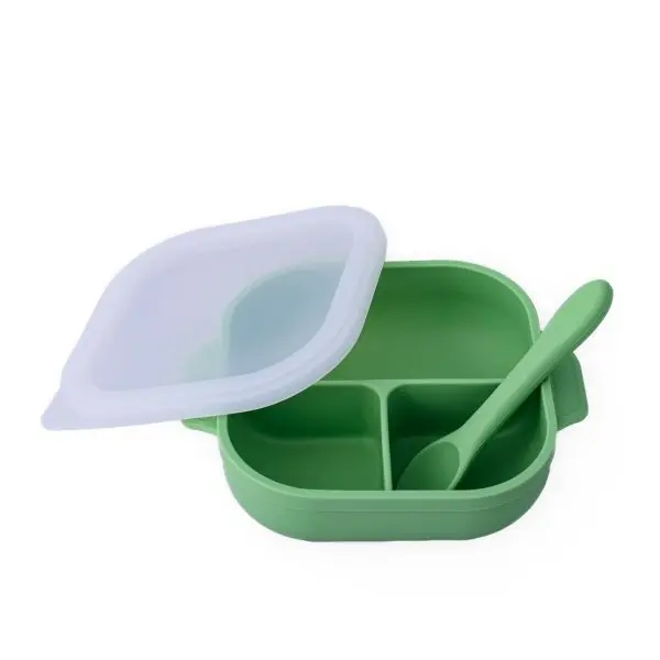 Set diversificare complet Oaki pentru copii din silicon Verde pal