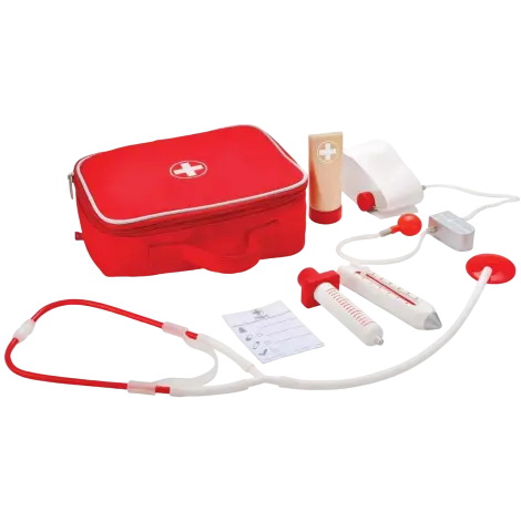 Set Doctor Hape E3010 din Lemn, 7 piese, pentru copii de peste 3 ani