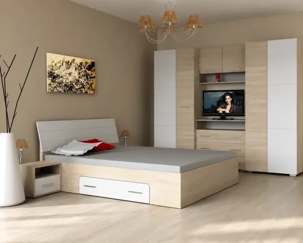 Set Dormitor Andrei Sonoma Alb 200x80x50 cm