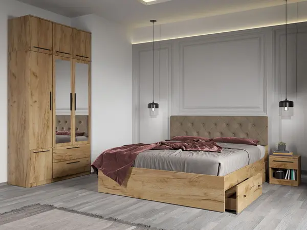 Set dormitor complet Stejar Auriu - Madrid - C07