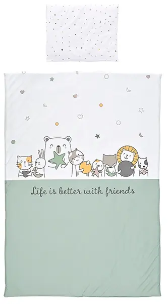 Set dormitor cu 3 piese Lorelli - Happy Friends, Мint