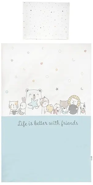 Set dormitor cu 5 piese Lorelli - Cosy, Happy Friends, albastru